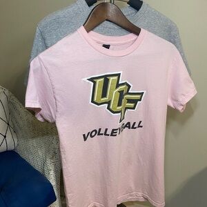 2 UCF Volleyball T-Shirts - Pink & Gray - Size Small - Gildan - Bundle Deal!
